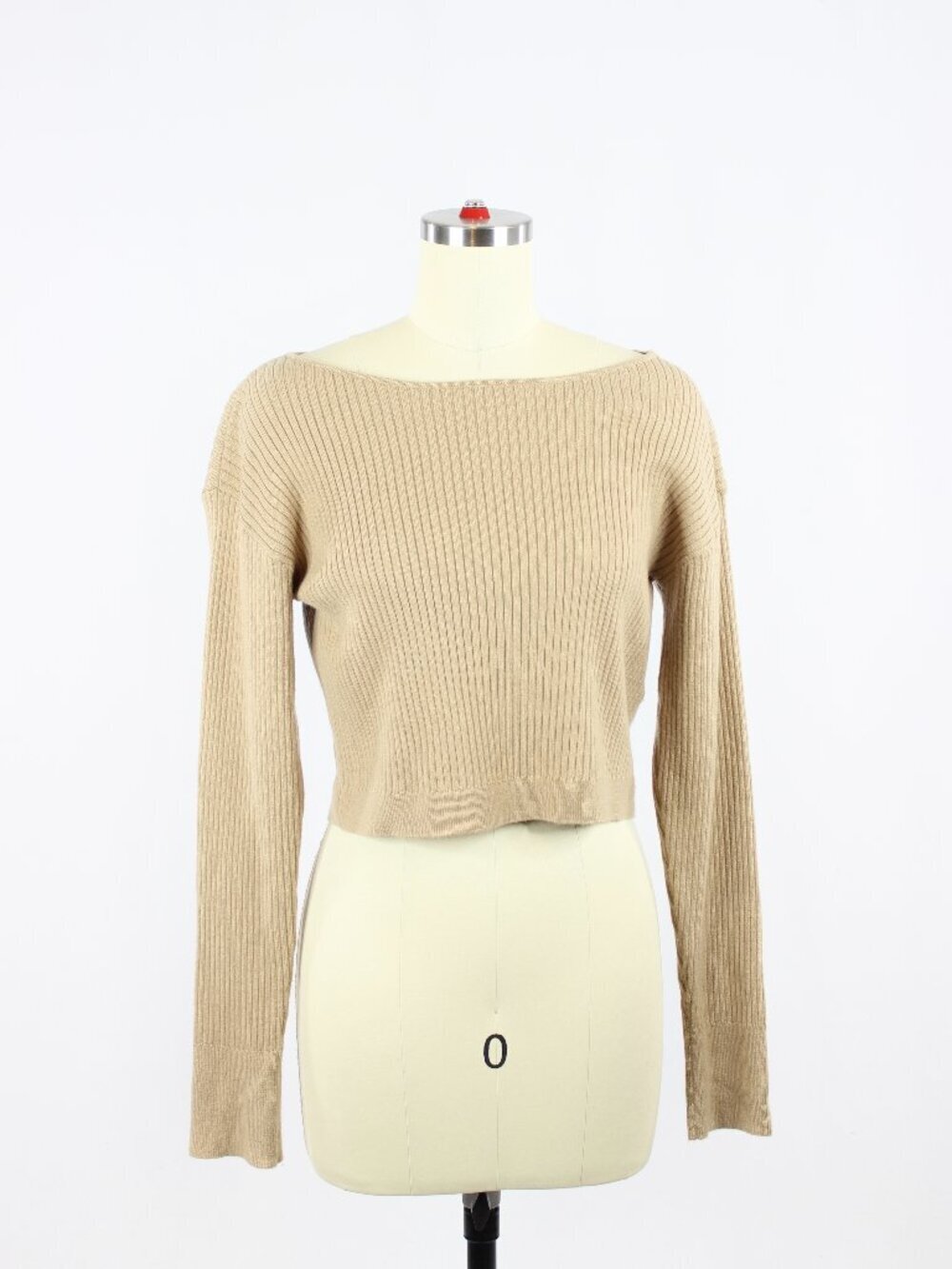 Aritzia GROUP BY BABATON Luc Tan Wool Ribbed Knit Boat Neck Sweater, Size XXS